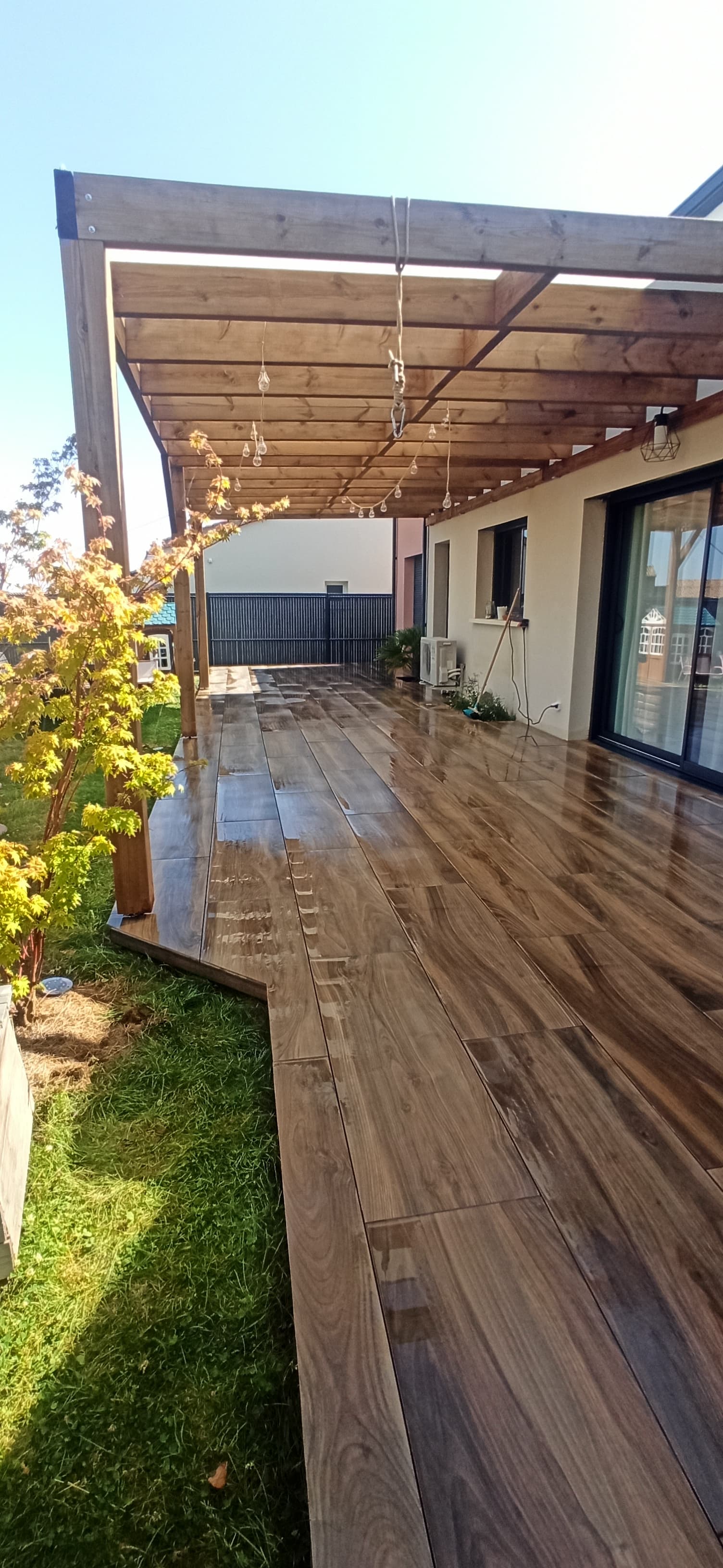 Dalles sur plots imitation bois 120x40